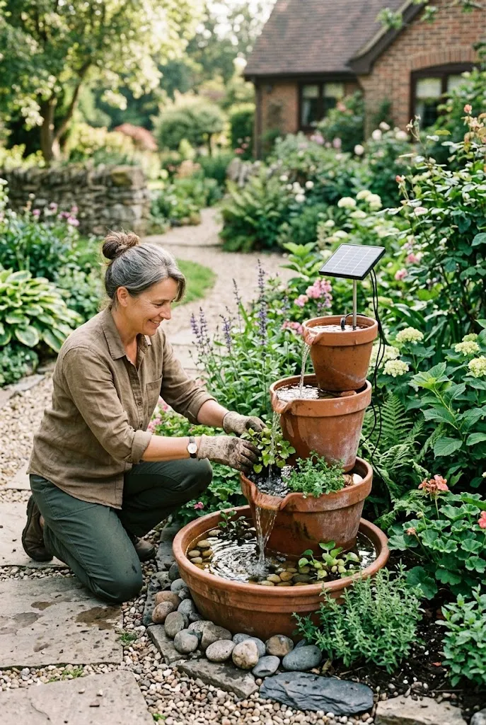 Create a Classic Terracotta Pot Solar Fountain DIY Outdoor Solar Fountains Ideas