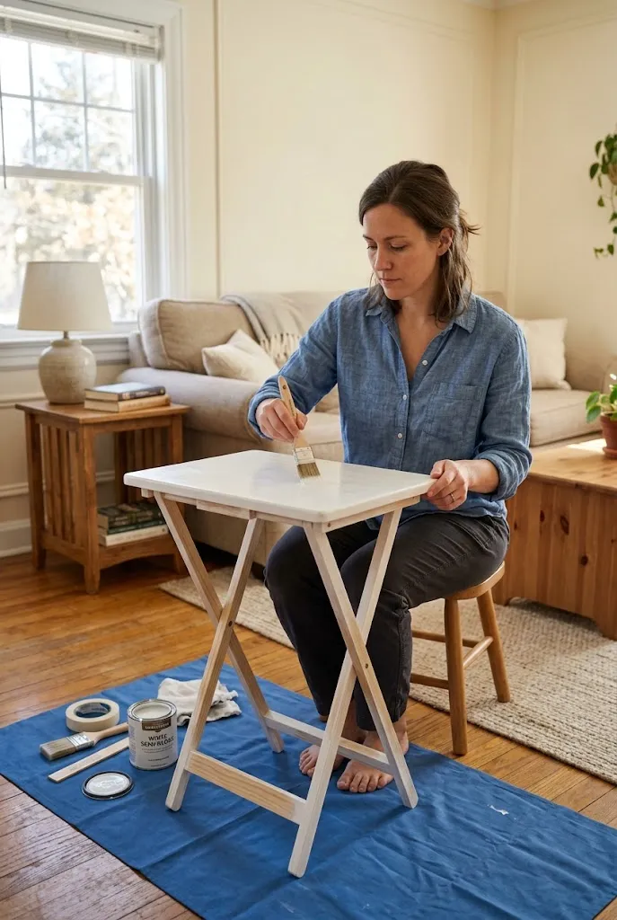 Give Your TV Tray a Fresh Coat of Classic White Paint