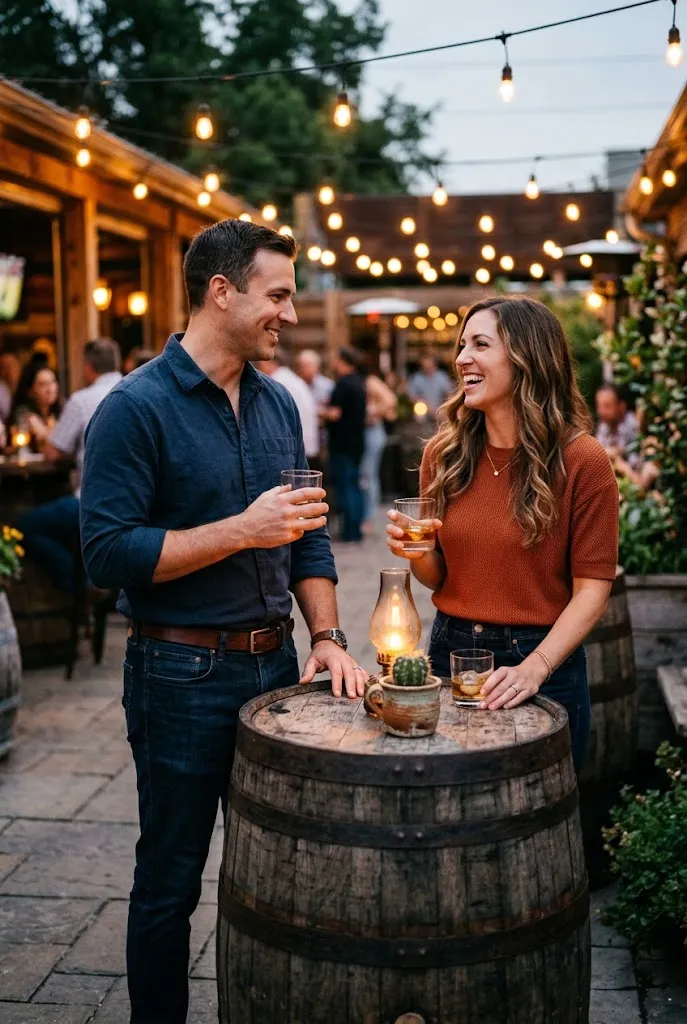 Whiskey Barrel High-Top Tables