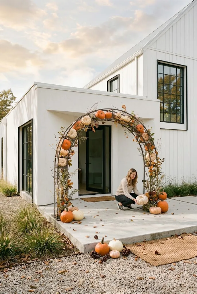 Modern Minimalist Pumpkin Arch