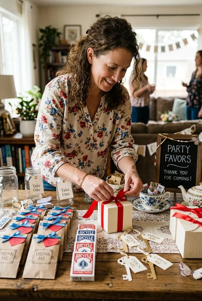 Finish With a Wonderland Party Favor Table