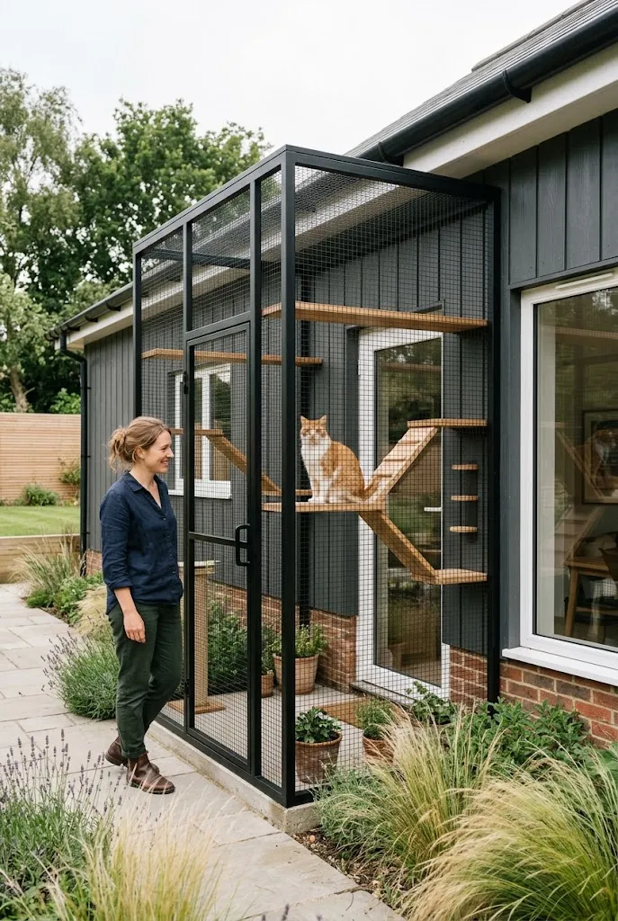 Make a Modern Black-Mesh Catio