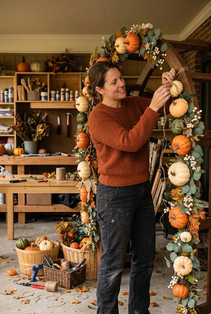 DIY Foam Pumpkin Arch