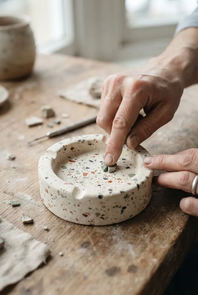 Terrazzo-Style Clay Ash Tray