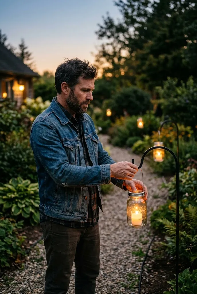 Mason Jar Lanterns With Wire Handles