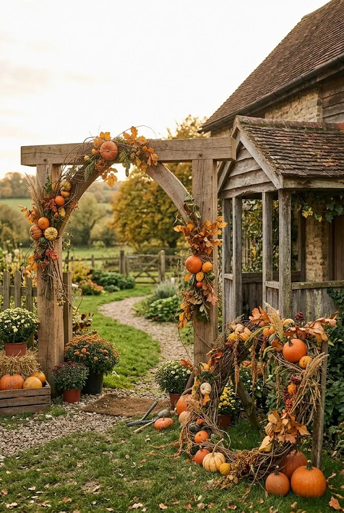 Rustic Wooden Pumpkin Arch