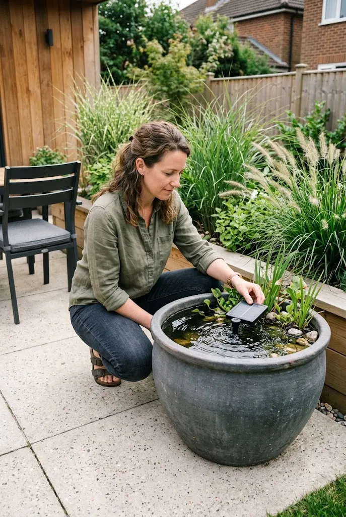 Turn a Large Planter Into a Minimalist Water Feature