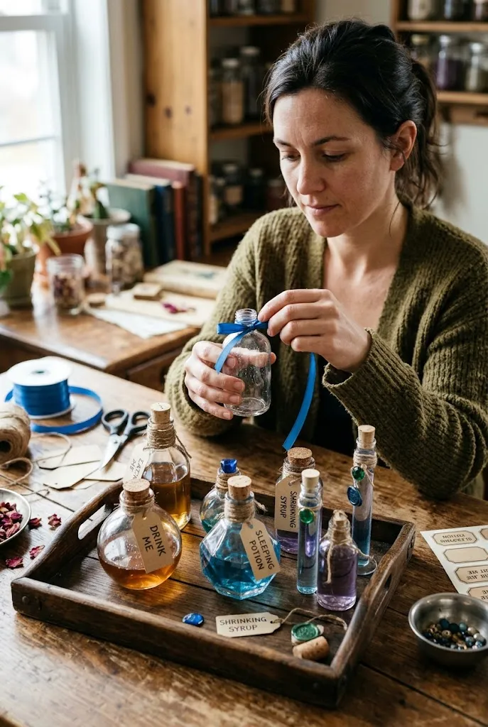 Make a Whimsical "Drink Me" Bottle Display