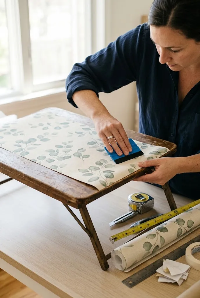 Use Peel-and-Stick Wallpaper for a Decorative Top