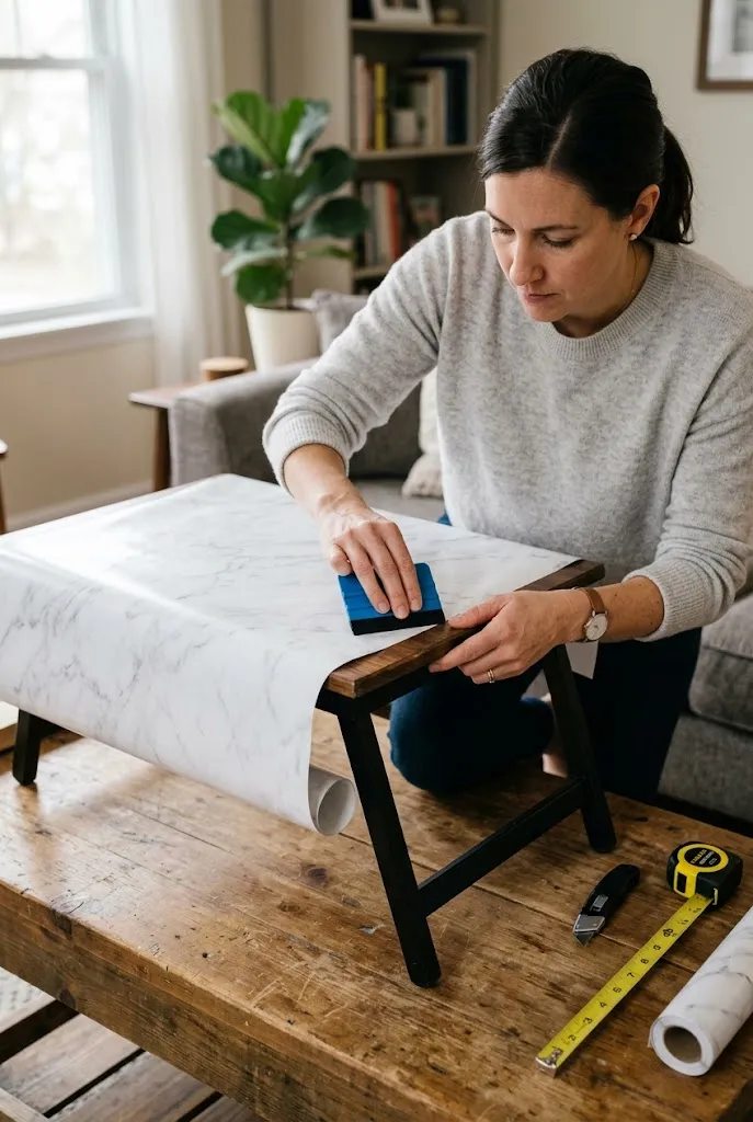 Make a Faux-Marble TV Tray for an Elegant Finish