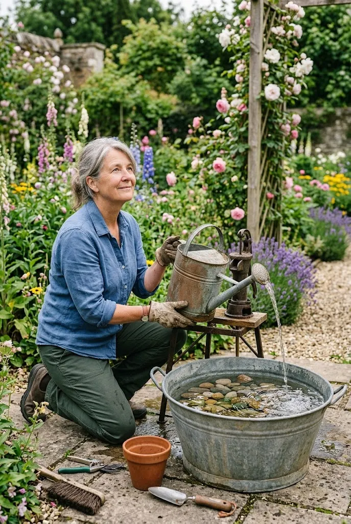 Repurpose an Old Watering Can Into a Whimsical Fountain