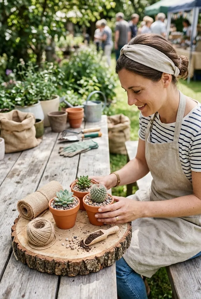 Cactus and Succulent Centerpieces in Terracotta