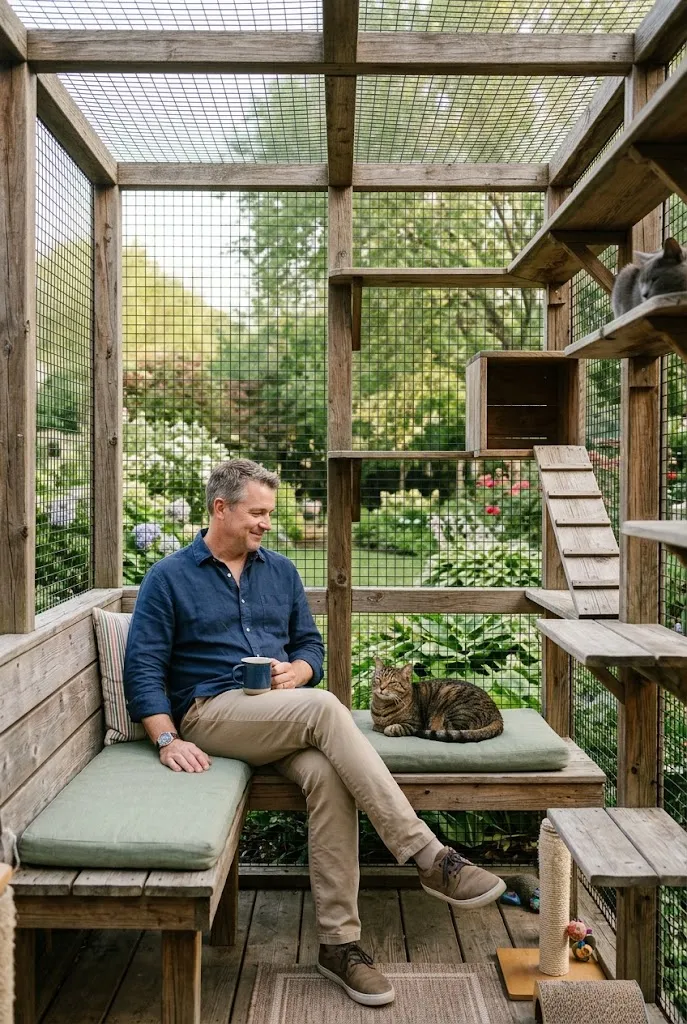 Create a Catio With a Built-In Bench