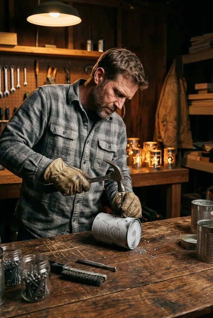  Tin Can Luminaries With Punched Patterns